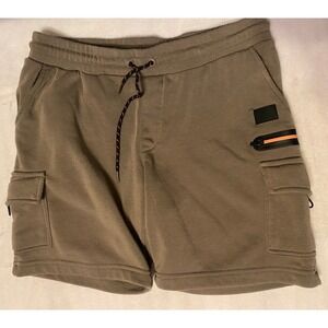 Ring of Fire Cargo Sweat Shorts Mens Large Olive Green Good RYB1434 Utility